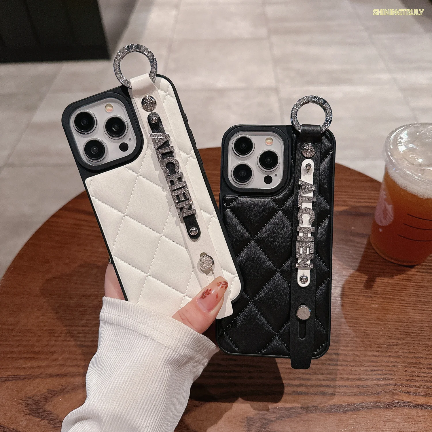 Японский Алмазный чехол с ремешком на руку для iPhone 11 13 12 14 15 Pro Max 15promax 7 8PLUS