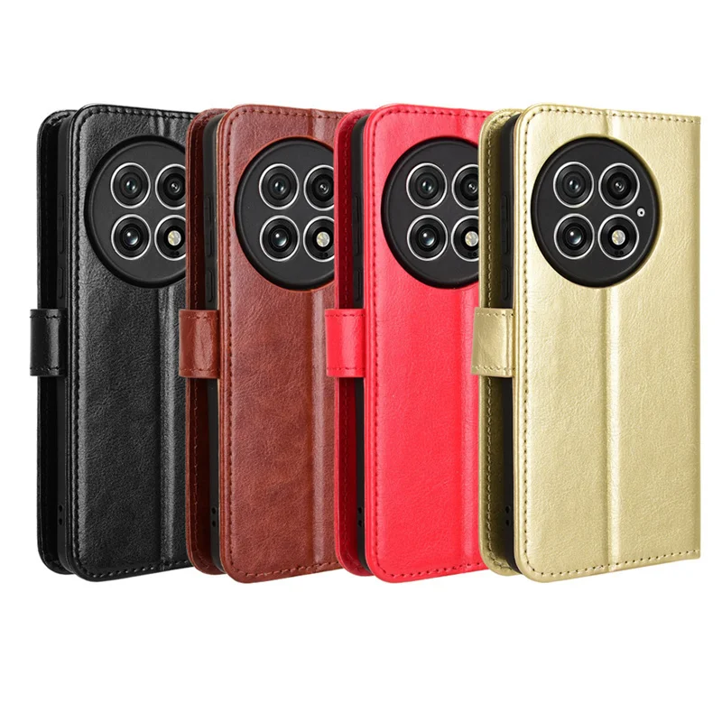 Подходит для OnePlus 13 5G роскошный кожаный чехол Crazy Horse из искусственной кожи