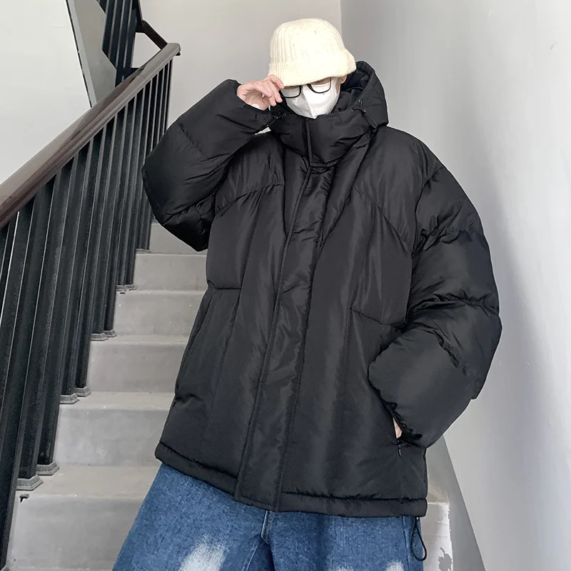 Winter Jacket Men Warm Fashion Casual Thickened Hooded Down Jacket Men Streetwear Loose Thick Short Coat Mens Parker Clothes