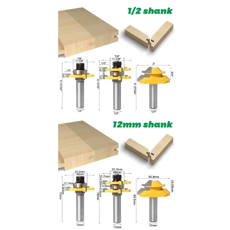 

3 шт./набор, концевые фрезы 12 мм 1/2 дюйма