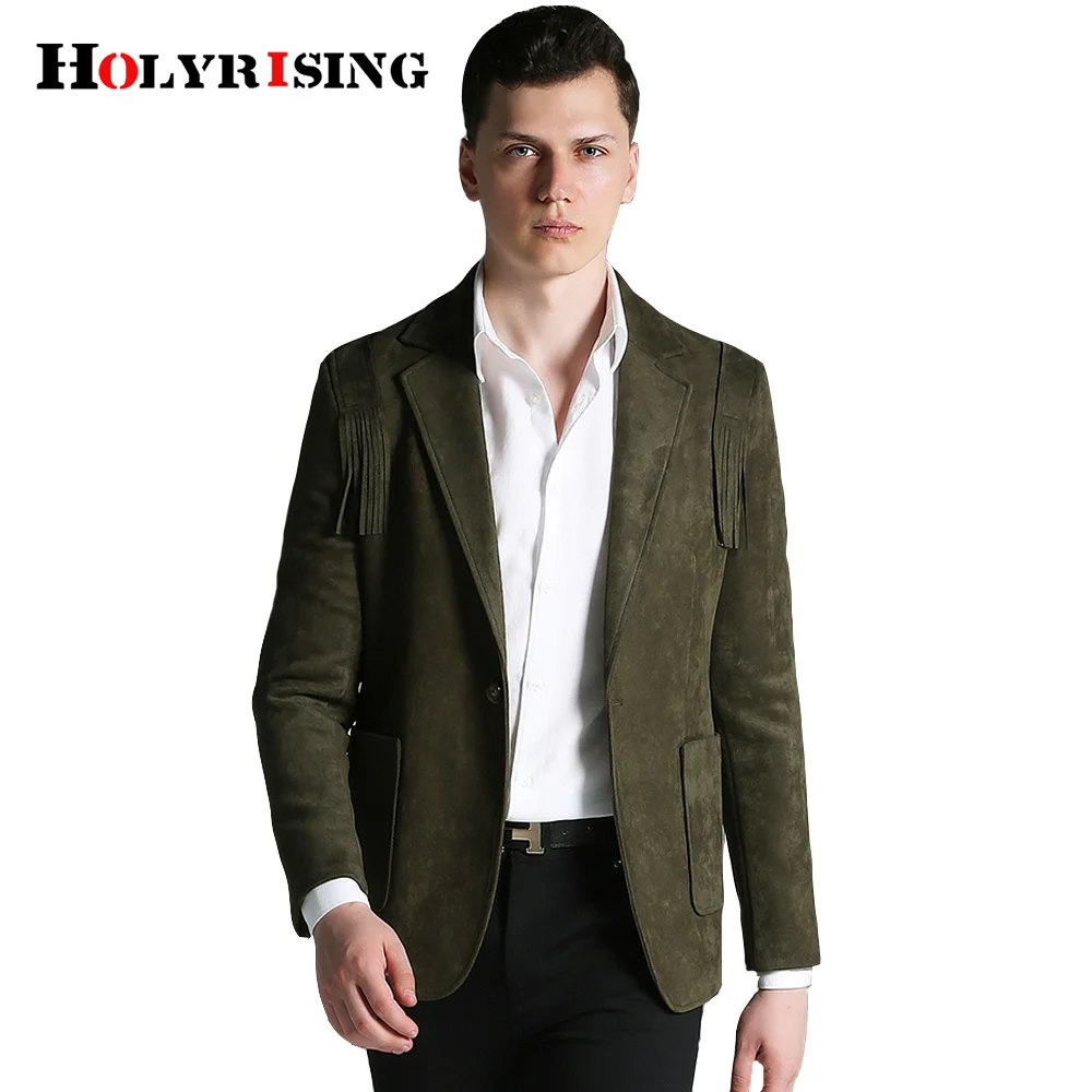 Holyrising мужские блейзеры куртка Мужская искусственная замша приталенная