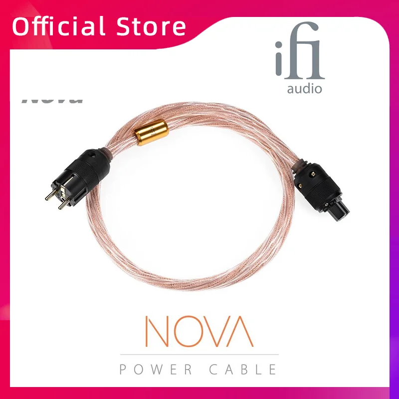 

iFi Nova 1.8m HiFi Audio Active Filtered Power Cable Geometric Pure Copper Balance Line Double annular helix Safety Ground Zero