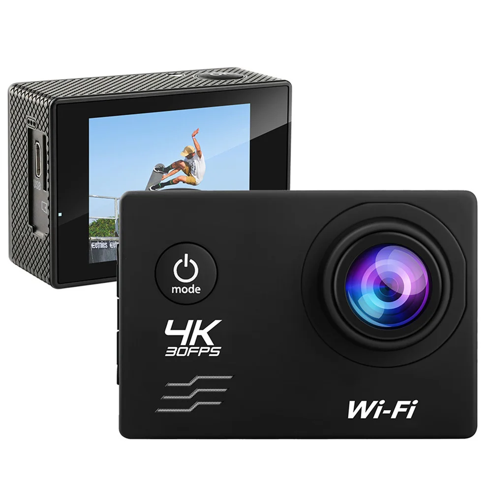 Экшн-камера Ultra HD 4K, 16 Мп, Wi-Fi, экран 2,0 дюйма
