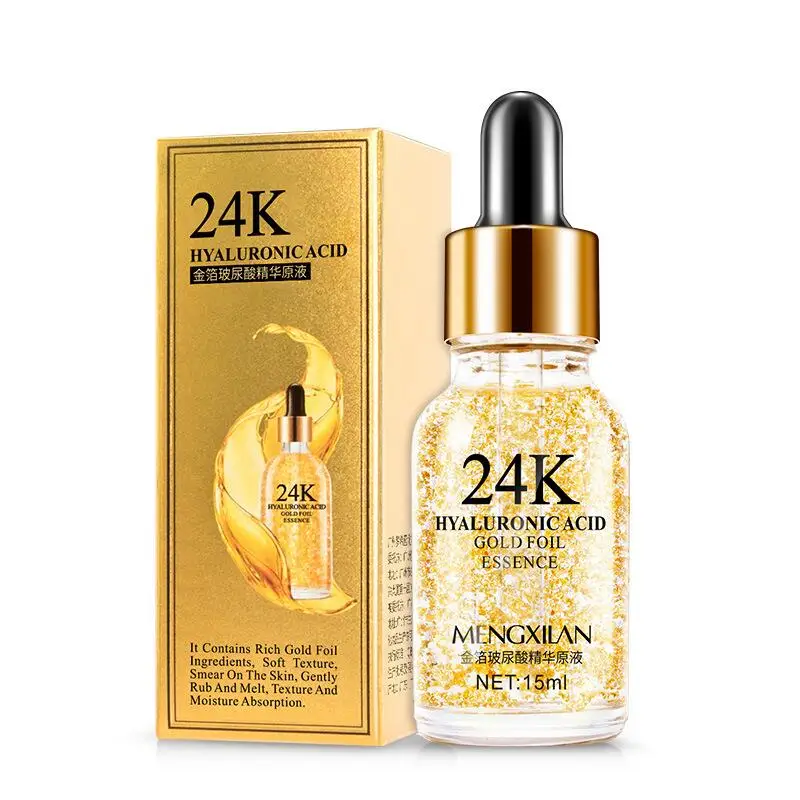 

15ml 100ml 24K Gold Face Serum Brightening Skin Tone Hyaluronic Acid Moisturizing Essence Anti wrinkle Whiten Gold Skin Care