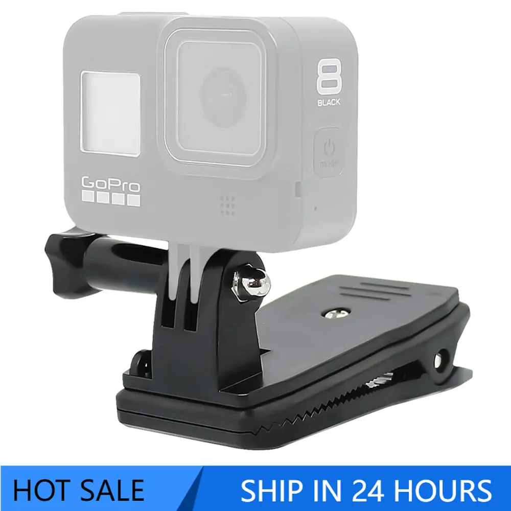 

360 Degree Rotary Hat Belt Backpack Clip Clamp Mount For Gopro Hero11 Session/9/8/7 Hero 5/4/3 Skiing Action Camera Accessories
