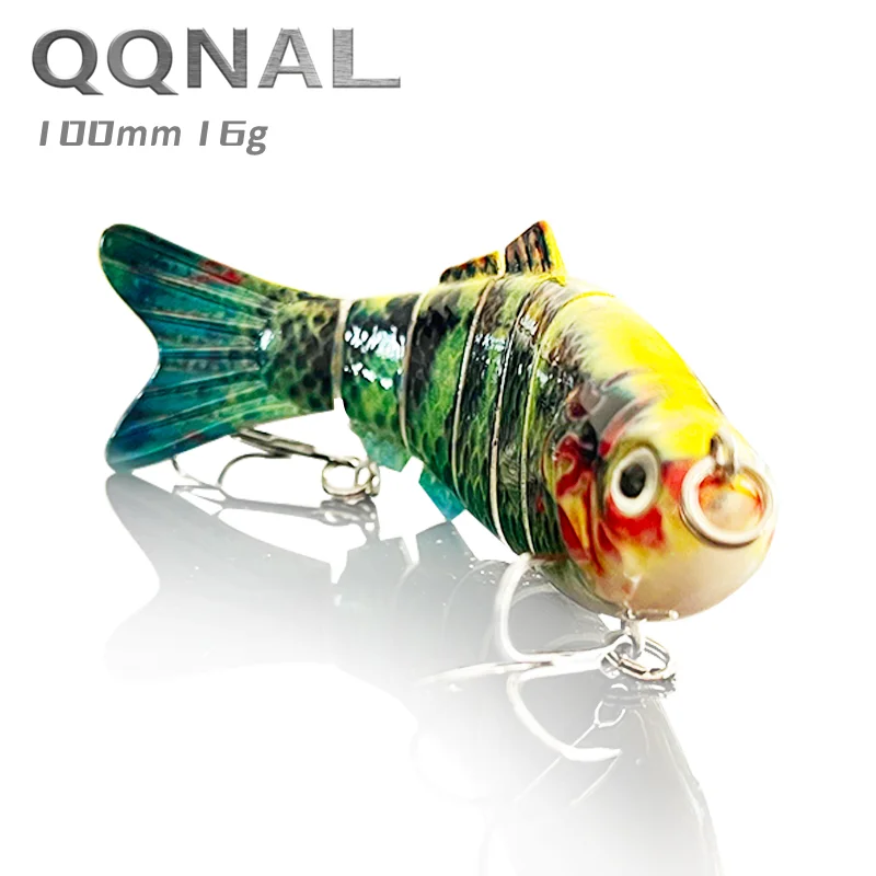 

QQNAL 100mm 16g Sinking Wobblers Fishing Lures Jointed Crankbait Swimbait 6 Segment Hard Artificial Bait For Fishing Tackle Lure