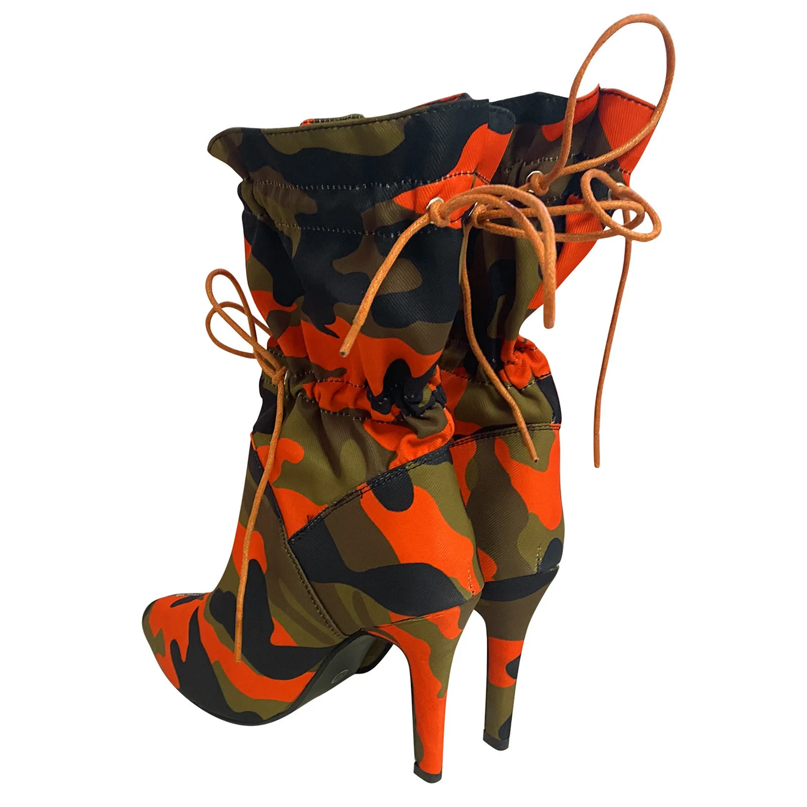 

Women's Boots Fashion Camouflage Pattern Thin High-Heel Pointed Mid-Tube Boots Elegant High Heel Pointed Ladies Mid-Tube Boots
