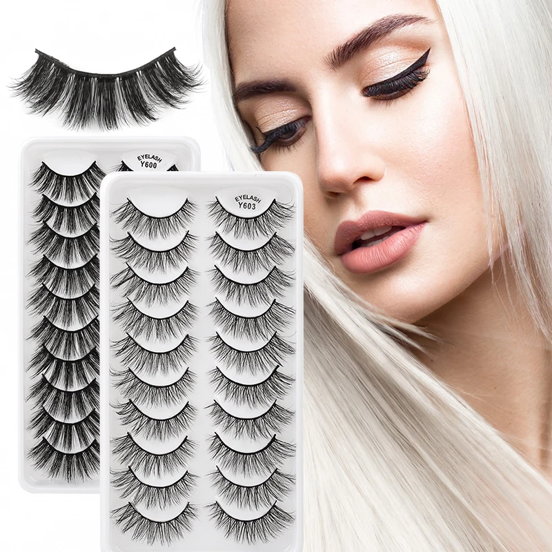 

10 boxes / lot 3D Mink Lashes Natural Eyelash Dramatic False Eyelashes Faux Cils Makeup Thick Fake Eyelash Extension maquiagem