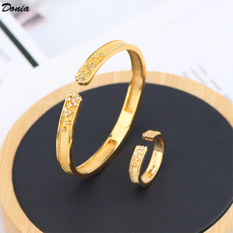 

Donia Jewelry European and American new fashion retro stars open bracelet ring set luxury new hot hand jewelry