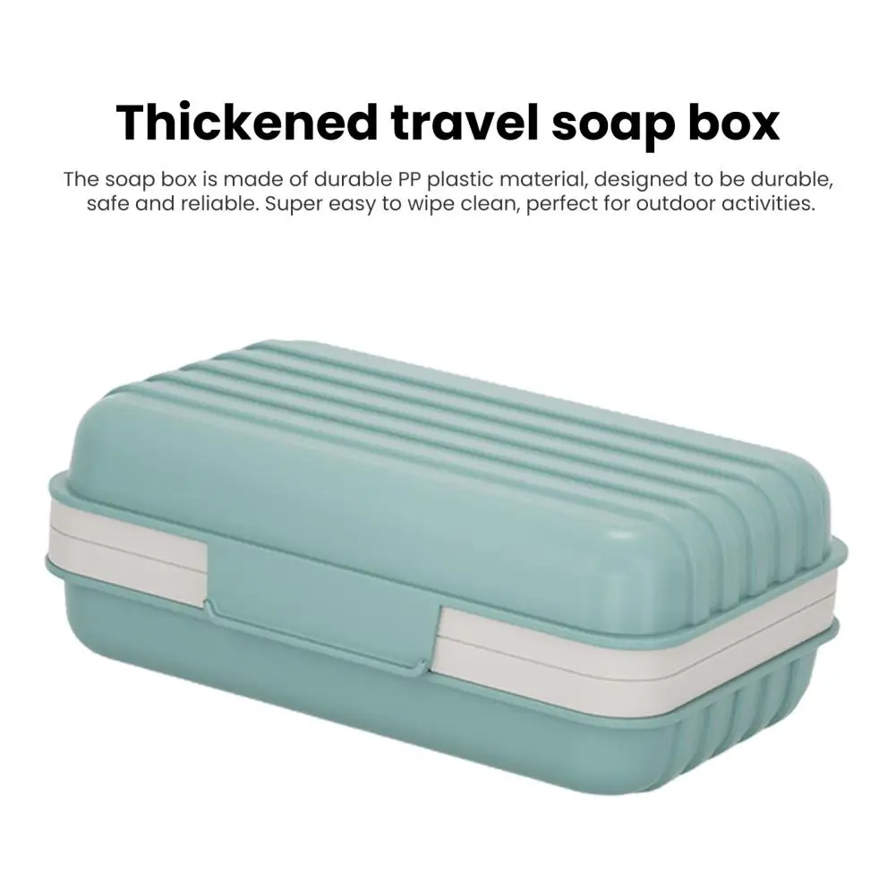 

Soap Box with Extended Lifespan Portable Double Layer Travel Soap Holder with Built-in Tray Filter Hole for Bar for Travel