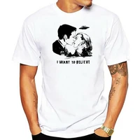 x files t shirt men fashion mulder scully i want to believe t shirt male cotton hip hop ufo tees summer kiss