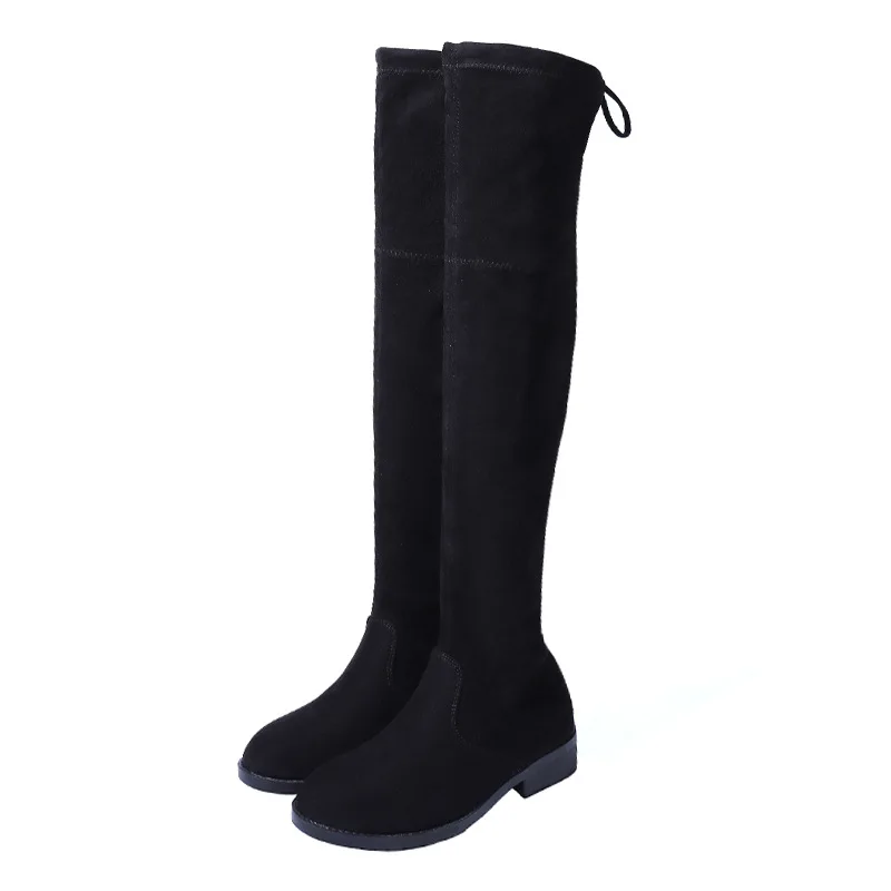 Over-the-knee Boots Women's 2022 Autumn Winter New Long Boots Elastic Boots Plus Velvet Warm High Tube Flat Thin Skinny Boots