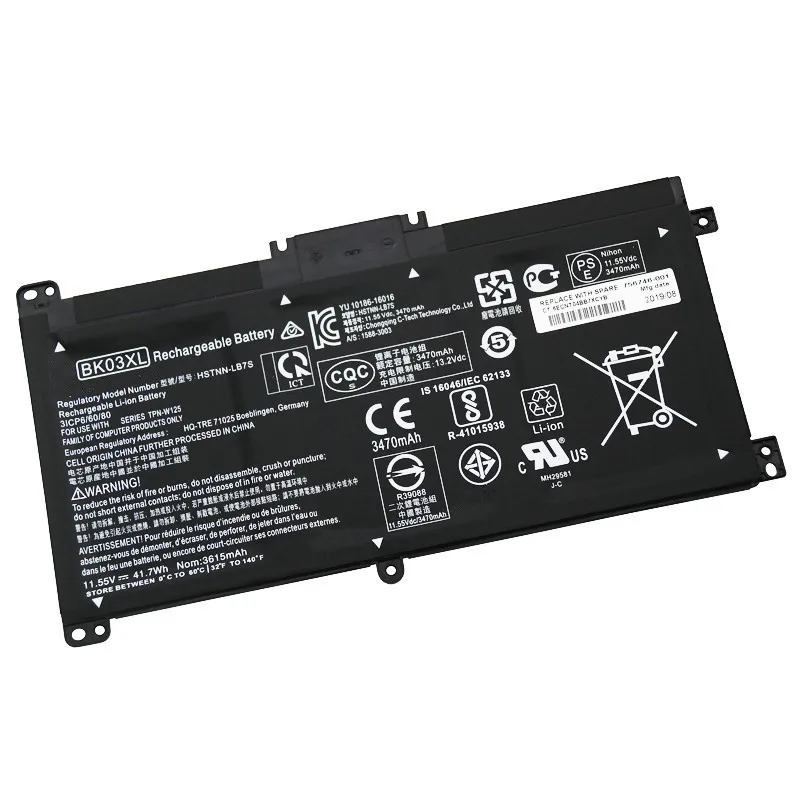 BK03XL Аккумулятор для HP Pavilion HSTNN-LB7S X360 14m 14-BA033TX 14-ba001ns HSTNN-UB7G 916366-541 916811-855 - купить по