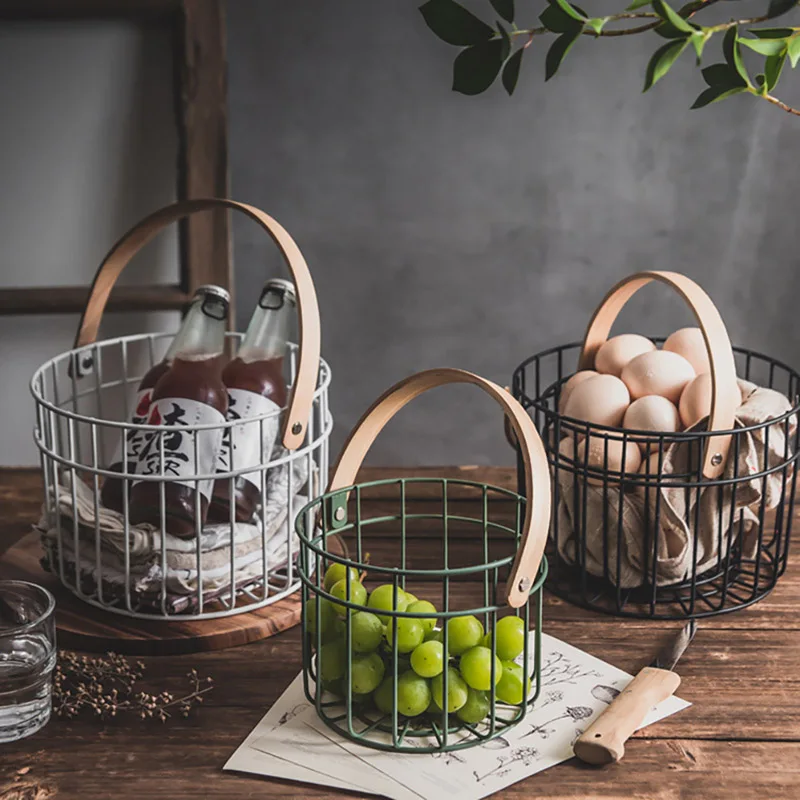 

Nordic Iron Fruit Basket Fruit Container Organizers Minimalism Metal Fruit Vegetable Storage Bowls Kitchen Eggs Baskets Holder
