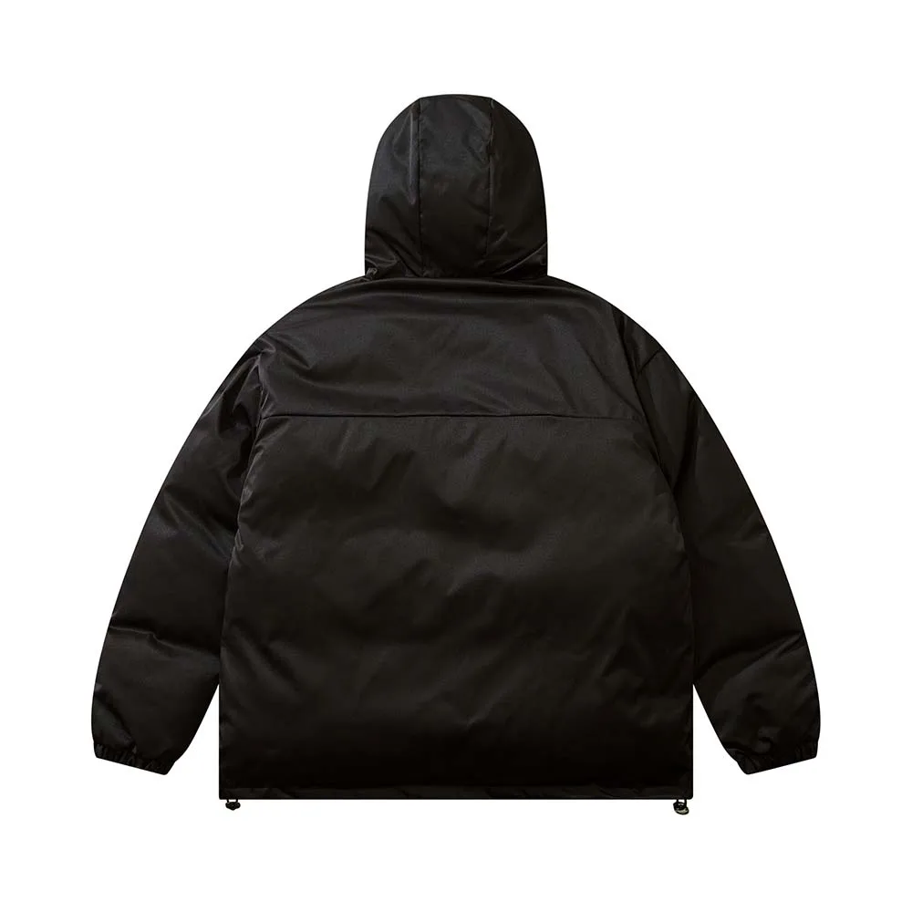 Pocket coat Mens Winter Parka Jacket solid colour Streetwear Outwear Harajuku Padded Jacket Hooded Loose Warm Coat Unisex