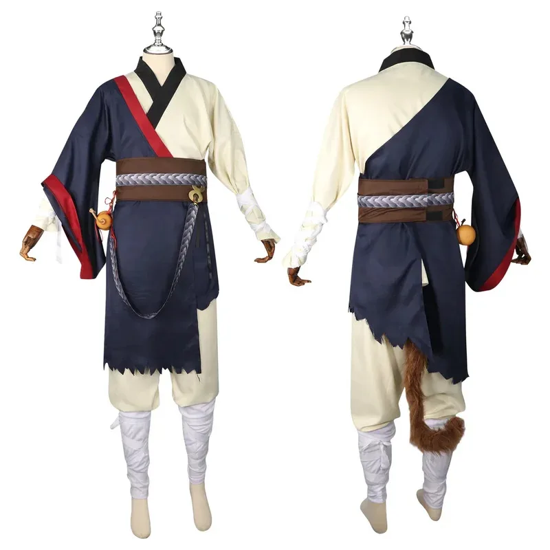 Фото Черный миф Wukong Косплей Костюм Король Обезьян У Конг Игра Ролевой Костюм Униформа Маска Аниме BlackMyth Косплей Взрослые Дети №5
