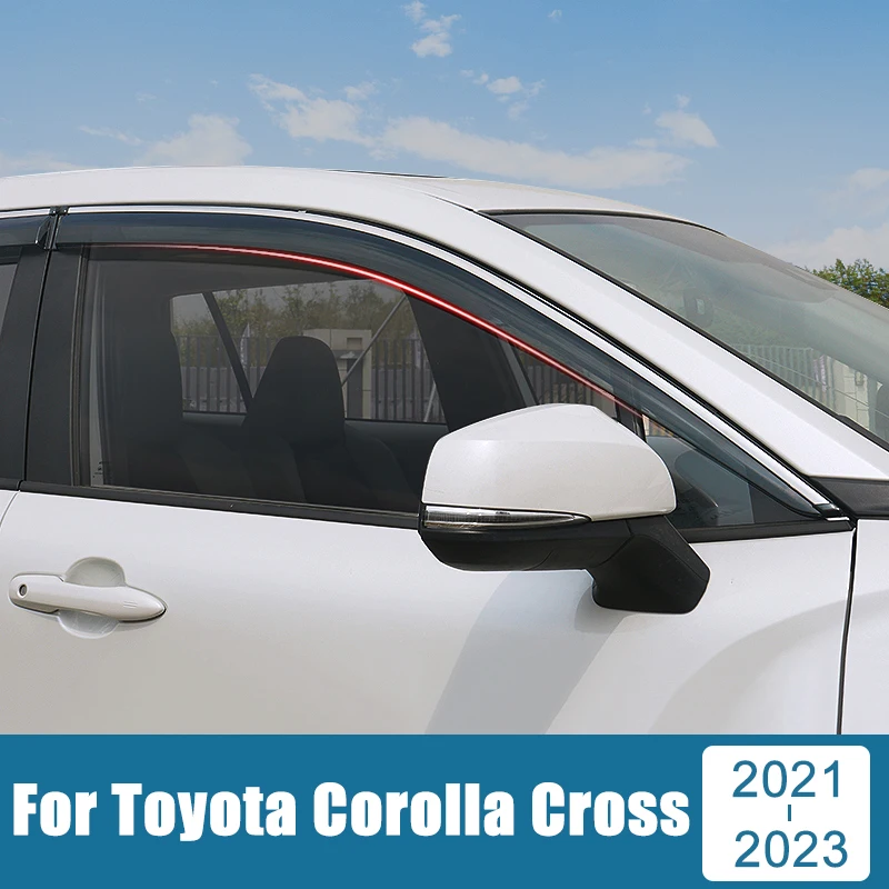 

Car Window Deflector Rain Guard Visor Awnings Cover Trim Sticker Accessories For Toyota Corolla Cross XG10 2021 2022 2023 Hybrid