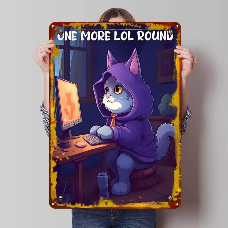Один больше LOL Круглая металлическая вывеска Поп-арт Плакат на заказ