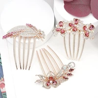 antique flower hair accessories crystal headdress hanfu ethnic hair comb ancient costume retro country style hair comb boutique