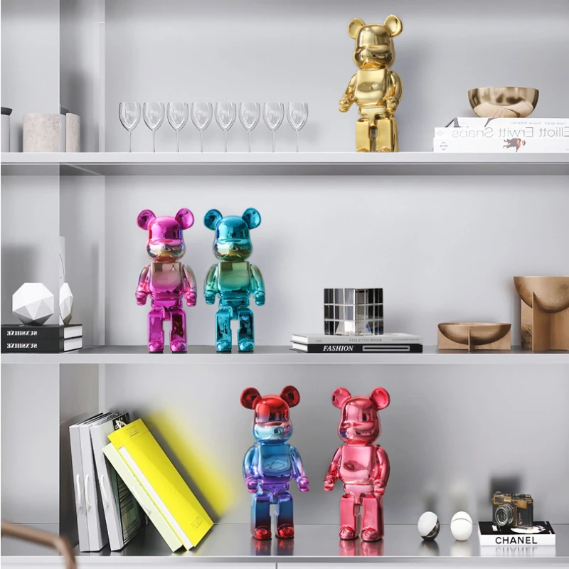 

Creative Electroplating Violent Bear Statue Ornaments Living Room TV Cabinet Floor-to-ceiling Doll Wine Cabinet Animal Sculpture