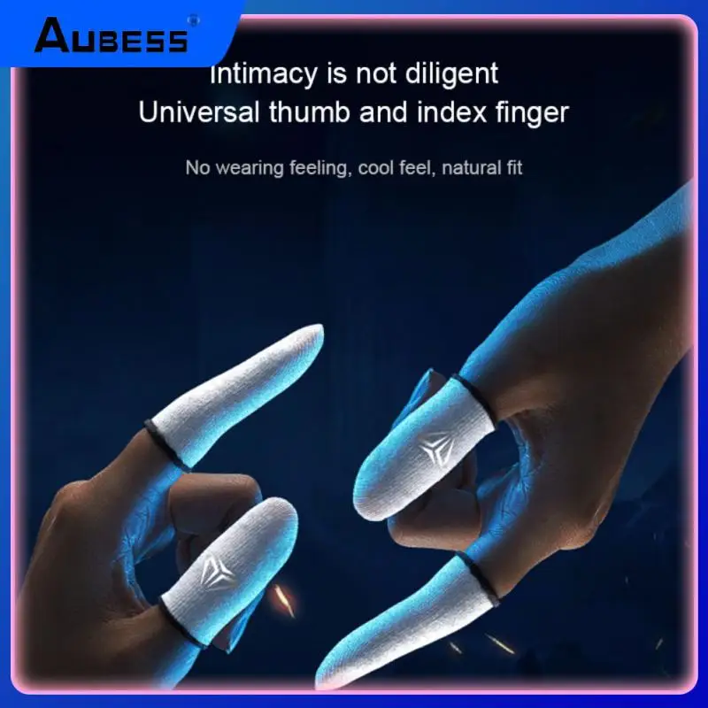 

1pair Touch Screen Gaming Finger Non-scratch Sensitive Breathable Gaming Thumb Gloves Sweat Proof For Pubg Mobile Game Gaming