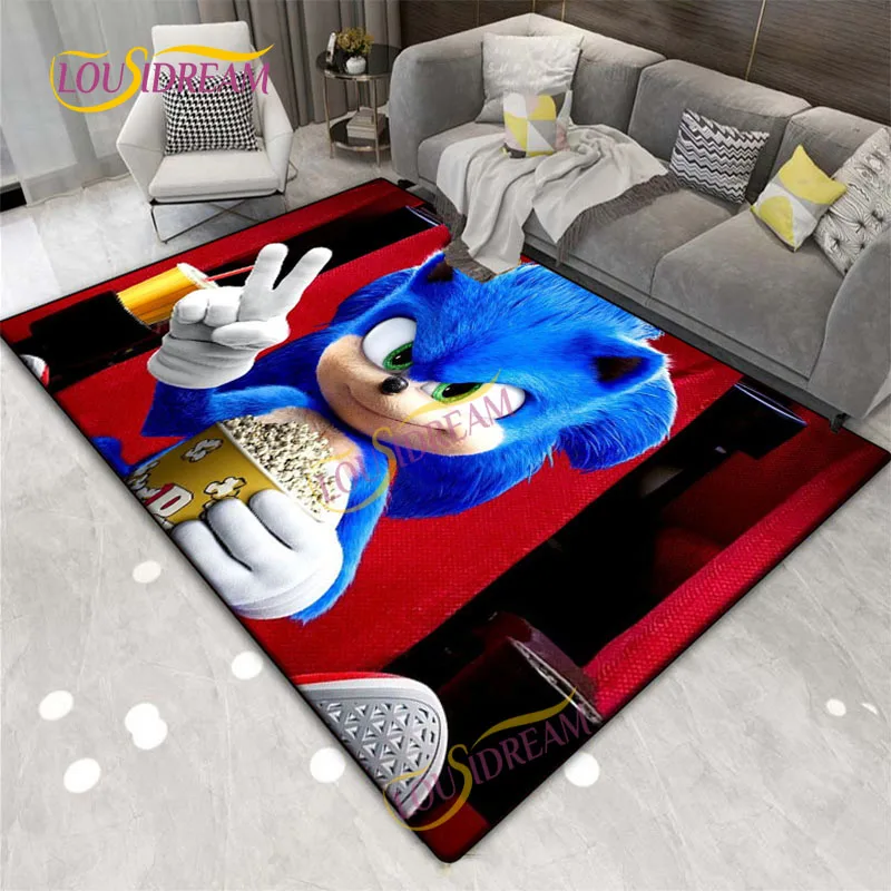 

Cartoon animation element non-slip square Sonic carpet bedroom living room soft children play floor mat carpet.