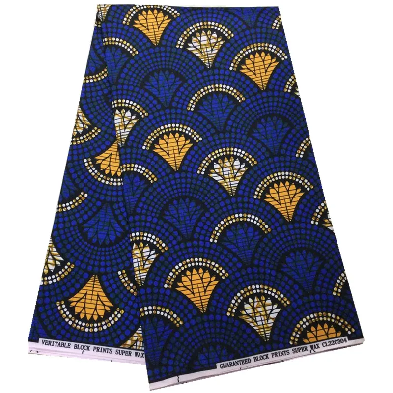 

Newest Fashion African Wax Fabric 100% Polyester Nigeria Ankara Wax Fabrics Block Prints Batik High Quality Sewing Cloth 2P210