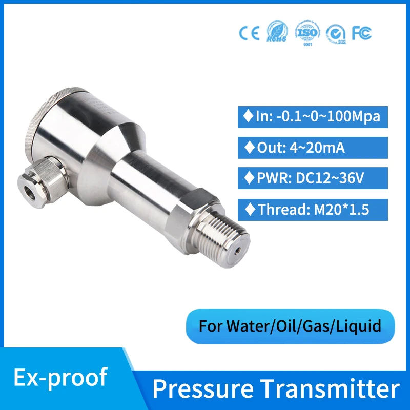 China Industrial Explosion-proof Diffused Silicon Pressure Transmitter Anti-explosion Absolute 4-20ma Pressure Transmitter