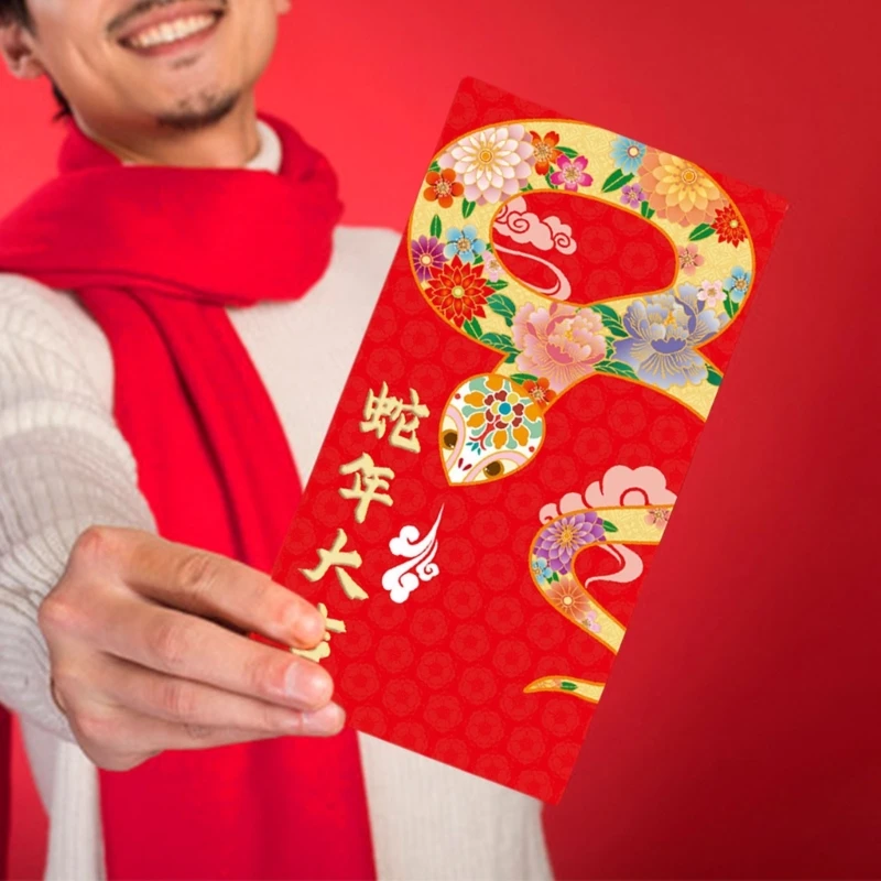 6 шт. коллекция китайских новогодних пакетов празднование года змеи сумка для