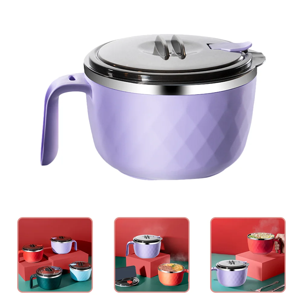 

Bowls Bowl Soup Lid Handle Instant Ramennoodle Mug Large Lunch Insulation Stainless Steel Cooker Holder Noodlescup Lids