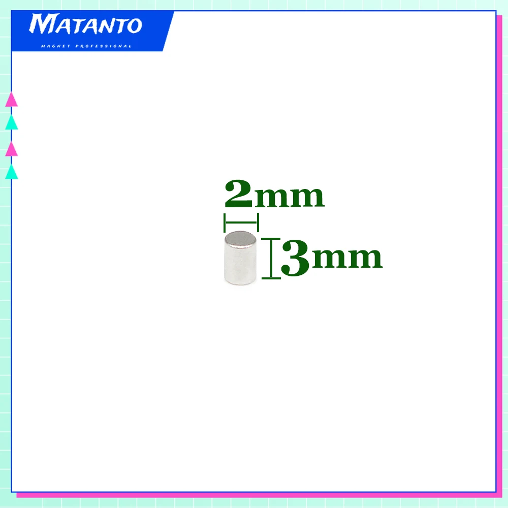 

100/200/500/1000/2000PCS 2x3 Mini Small Magnets Round N35 Neodymium Magnet Disc 2x3mm Permanent Strong Powerful Magnetic 2*3