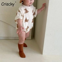 criscky newborn infant baby girls romper short sleeve animal printing rompers kids onepiece fashion baby clothing