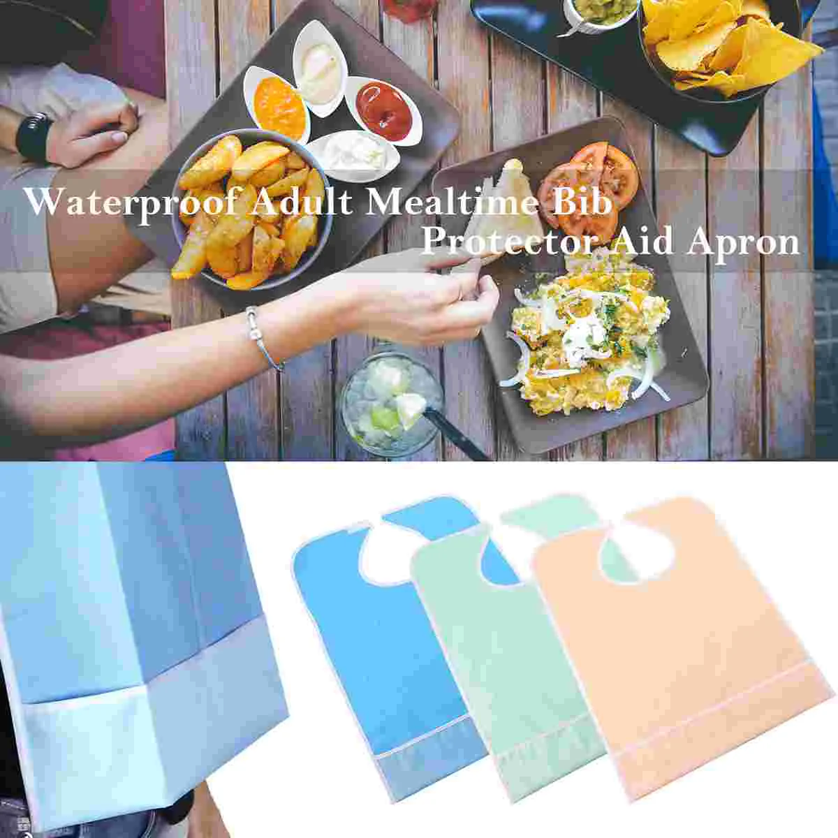 

Bib Adult Mealtime Bibs Protector Waterproof Apron Eating Clothing Aid Set Adults Cloth Feeding The Elderly Patient Absorbent