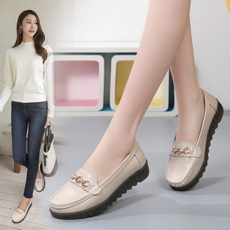 

Женские мокасины из мягкой воловьей кожи, на нескользящей подошве