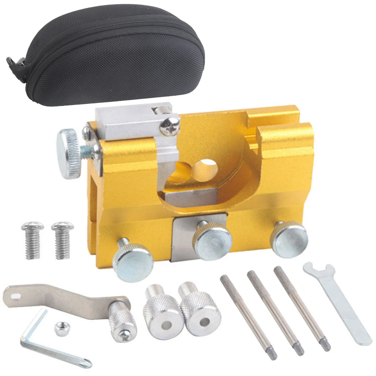 

Chainsaw Chain Sharpening Jig Hand-Crank Chainsaw Sharpener Kit Handheld Precision Chain Saw Sharpener Kit With Storage Bag