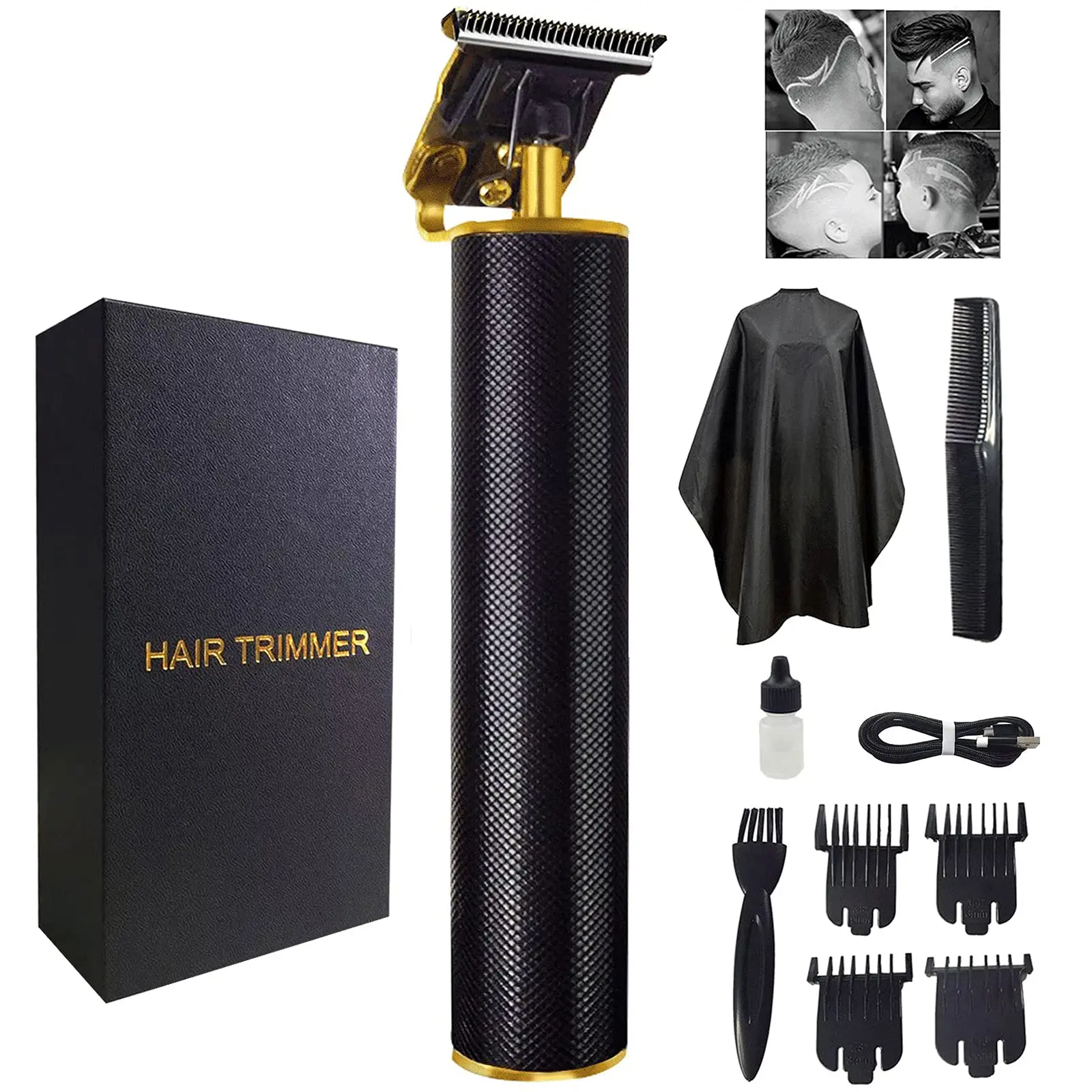 

Профессиональные машинки для стрижки волос для мужчин, беспроводные триммеры, 0 мм, болдуговая T-Blade, электрическая машинка для стрижки волос...