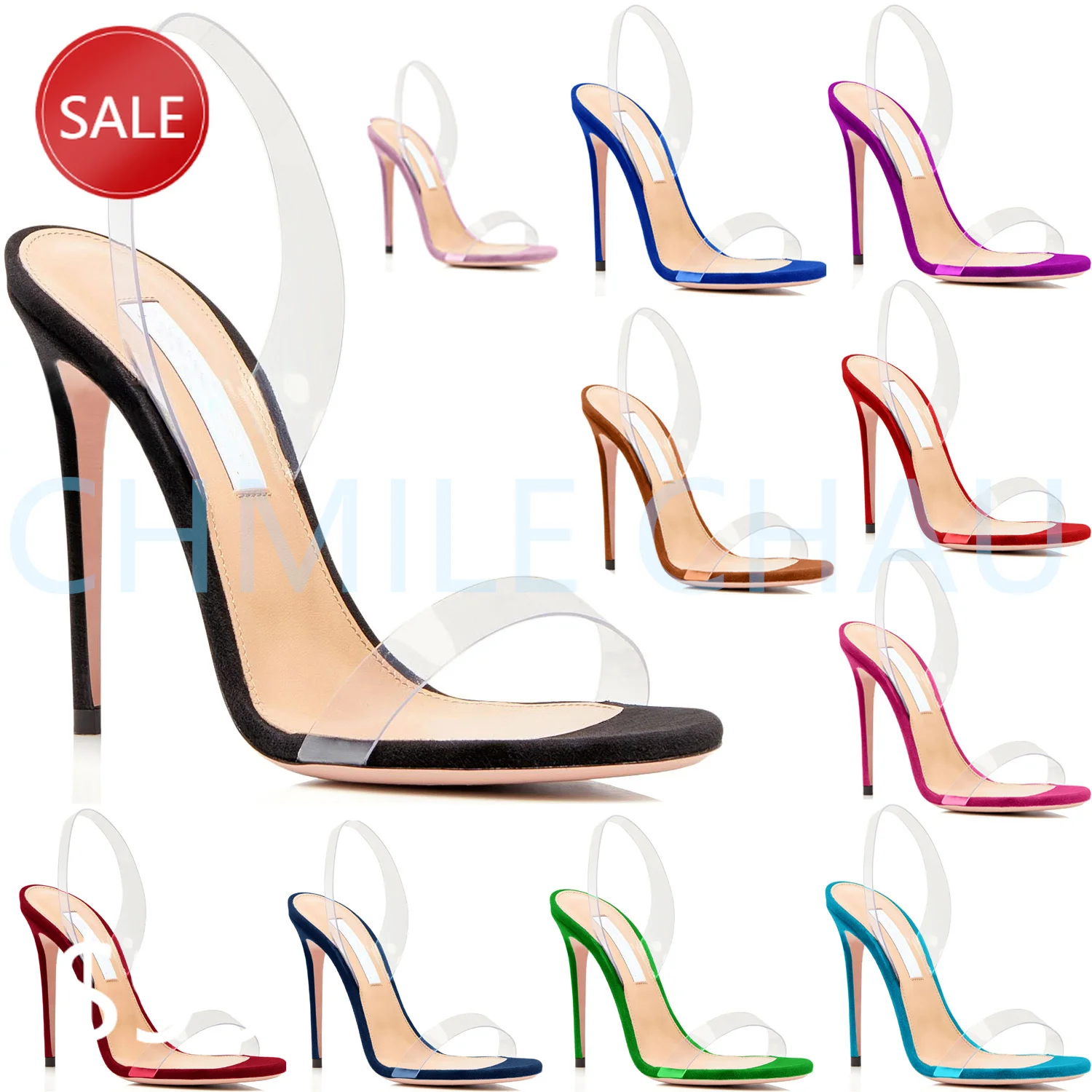 

【Measure your feet length before order】Luxury Designer Women Sandals Stiletto High Heel Fetish Evening Chaussure Femme 62-CHC-30