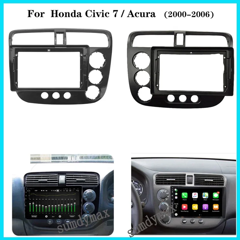 9inch Android 2din Car Radio Fascias Frame For HONDA Civic Rebon 2001-2005 Dashboard Kit Face Plate Fascia Frames