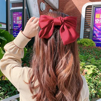 

Hot Sale Hair Bow Ties Hair Clips Satin Two Layer Butterfly Bow Hairpin Hair Accessories for Women Bowknot Hairpins Hair Pins