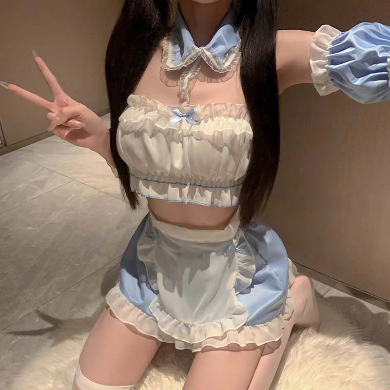 Женское сексуальное нижнее белье Эротическая горничная костюмы для косплея