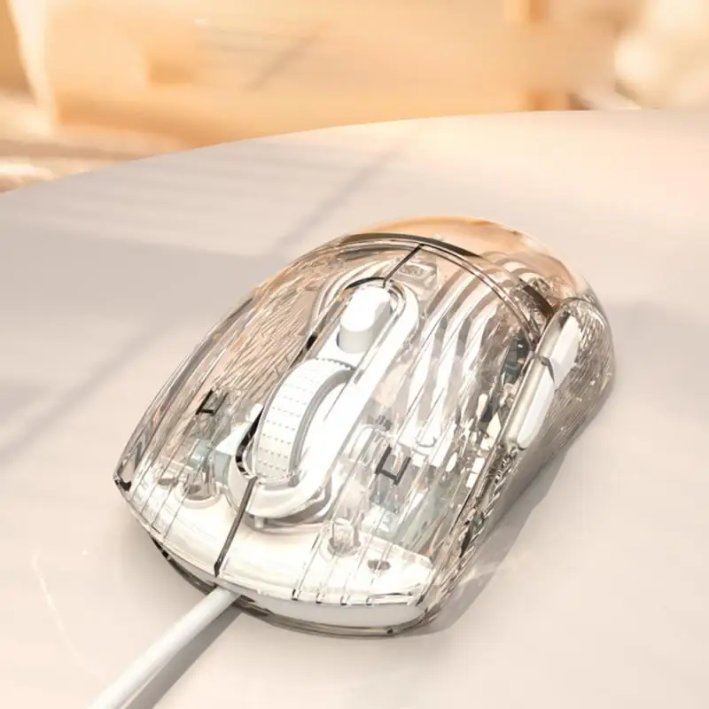 

7200DPI Transparent Mouse Bluetooth USB Mute RGB Colorful Game Electronic Competition Mice 20G Wired Wireless 6 Keys Mouse