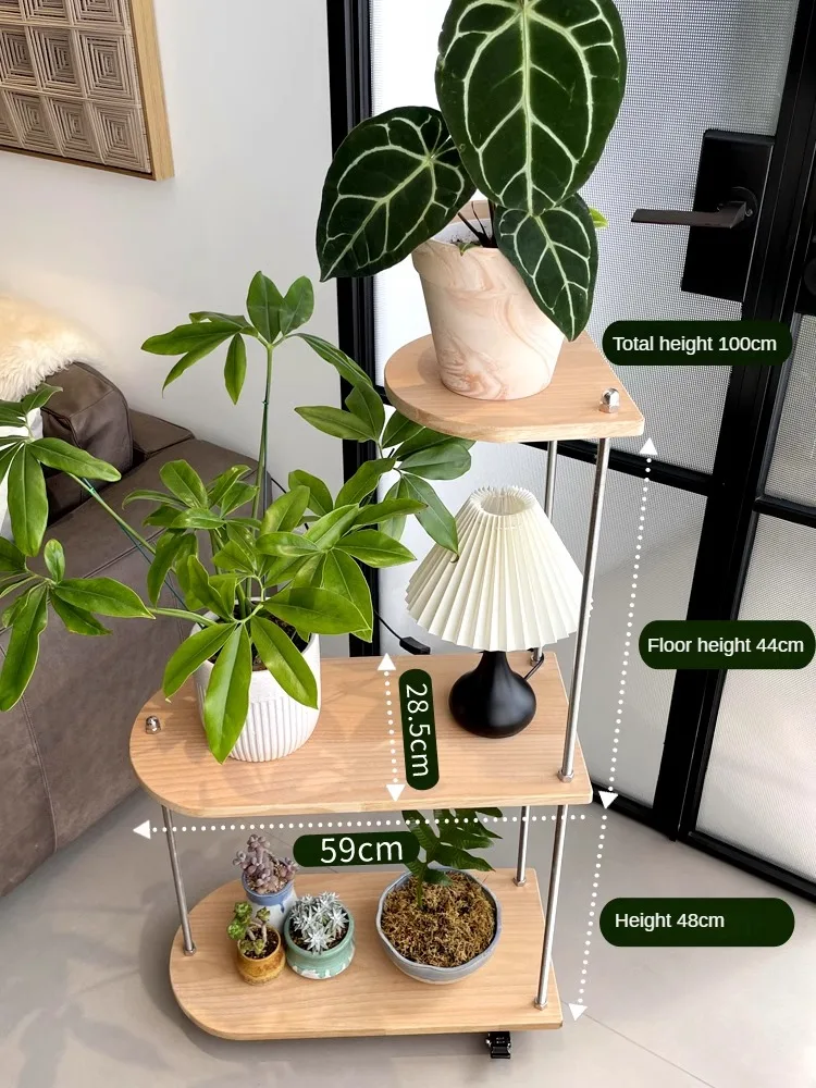 Уличная полка для растений с подставкой колес цветов и других искусств