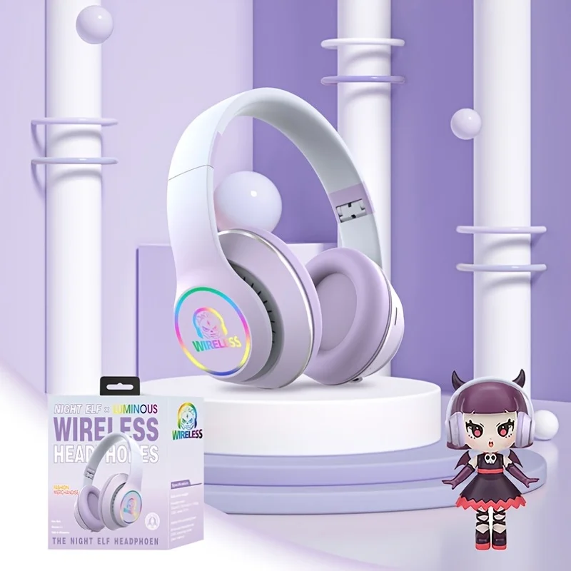 

D90 Dark Luminous Wireless Stereo Bass Headset - Enjoy TF/FM/BT/ Headphones With Superior Sound Quality