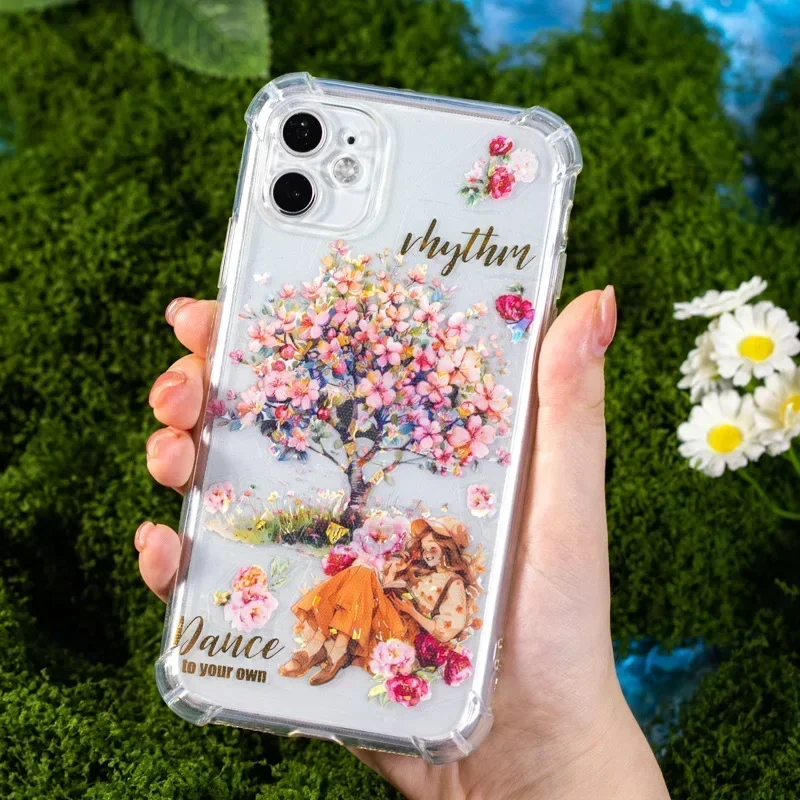 10 arkuszy Opakowanie Shell Light PET Naklejki drzewo Kwiaty Kwitnący nieregularny materiał Materiały dekoracyjne Scrapbook konto 154*110mm