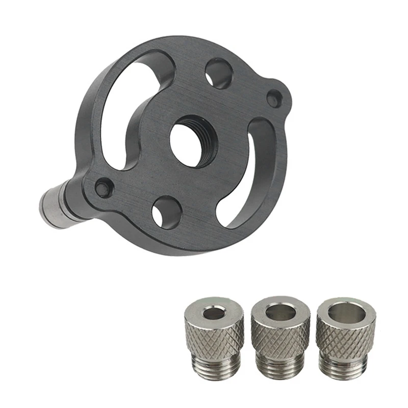 

1Set Woodworking Straight Hole Punch Locator Set DIY Tool Black&Silver Metal +6/8/10Mm Stainless Steel Drill Sleeve