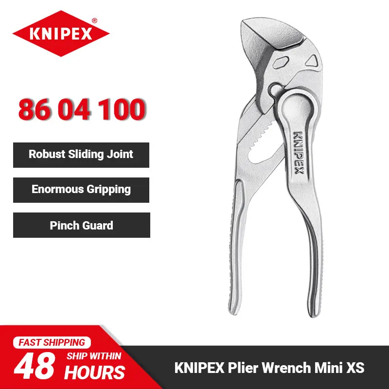 

Плоскогубцы KNIPEX 86 04 100, гаечный ключ Mini XS длиной 100 мм, регулируемые плоскогубцы с высокой стабильностью и многофункциональным гибким захватом