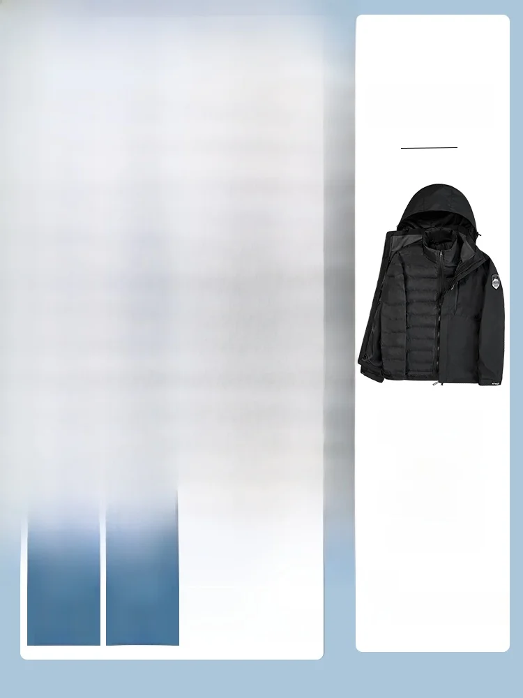 Autumn and Winter Cotton-Padded Coat Outerwear Middle-Aged Men's Detachable Jacket Two-piece Suit Elderly Dad...