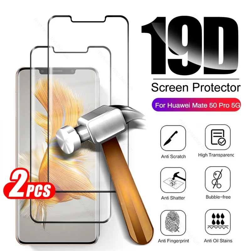 

2PCS 9D Curved Protective Glass For Huawei Mate 50 Pro Screen Protector Tempered Glass Film Hauwei Matte 50 Mate50 Mate50pro 4G