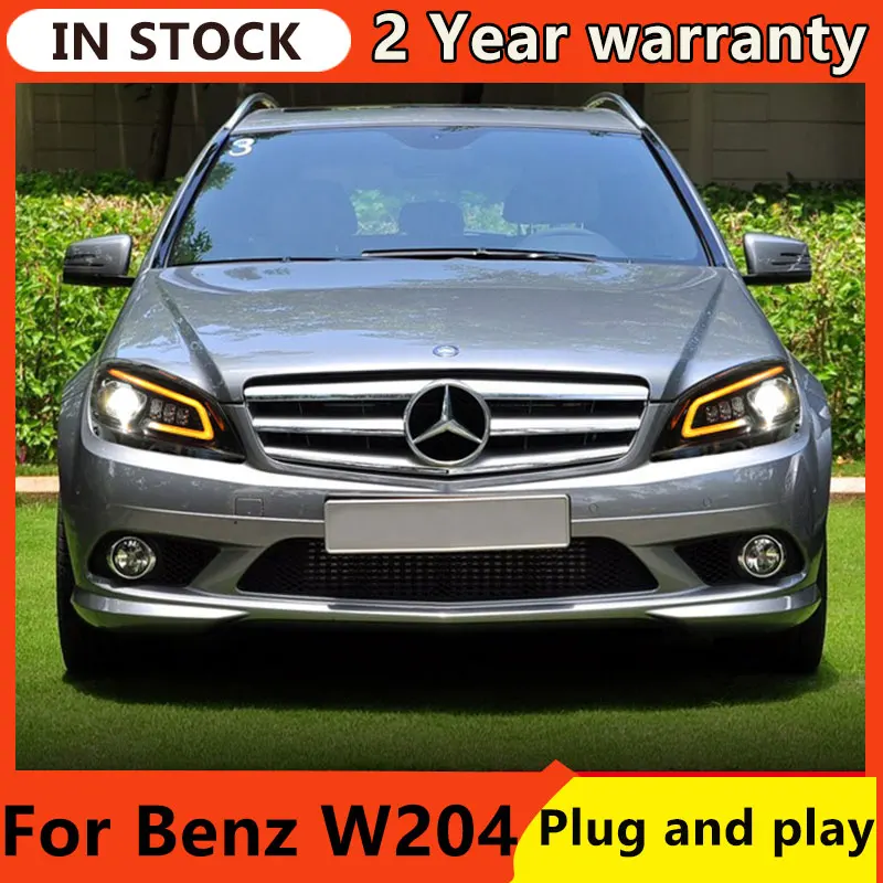 Accesorios de coche para Benz W204, faro LED, lámpara de circulación diurna dinámica y señal de giro dinámica, 2007-2011