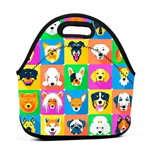 Неопреновая сумка для обеда таксы многоразовая изолированная на молнии коробка